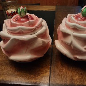 VINTAGE PY COUNTESS ROSE COOKIE JARS